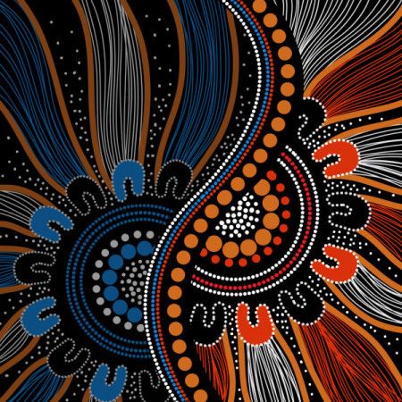 Aboriginal background design vector