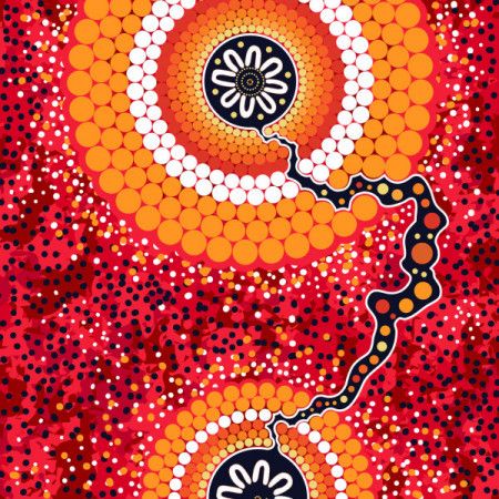 Connection art, aboriginal vector background