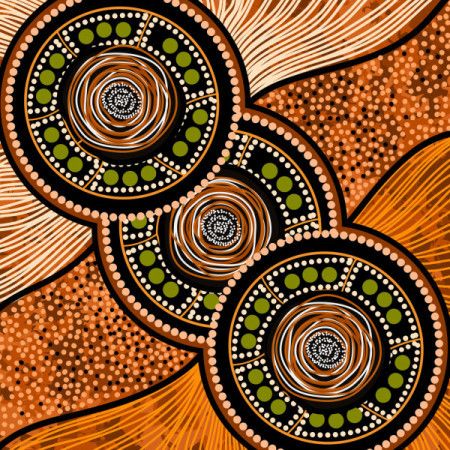 Aboriginal art with dotted circle