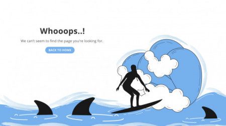 Oops page not found 404 error landing page