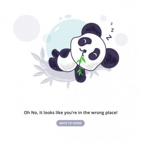 Error 404 Page With Sleeping Panda