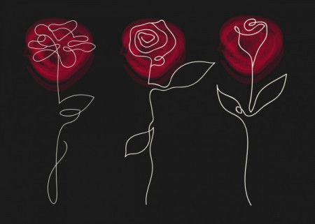 One line rose flower minimalist drawing