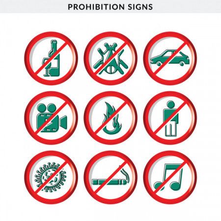 Set of Prohibition Signs