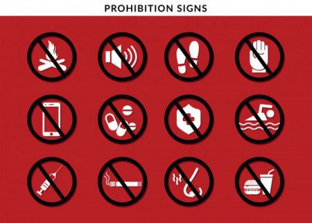 forbidden sign - prohibition signs - vector set Stock Vector