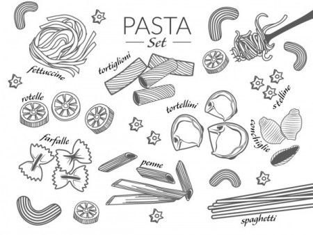 Pasta Doodle Background