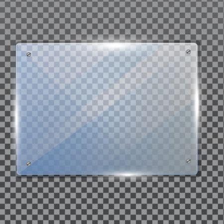 Realistic transparent glass in rectangle frame