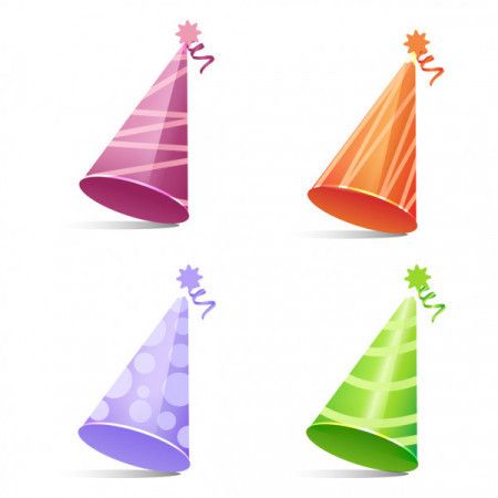 Birthday party hats with ribbon