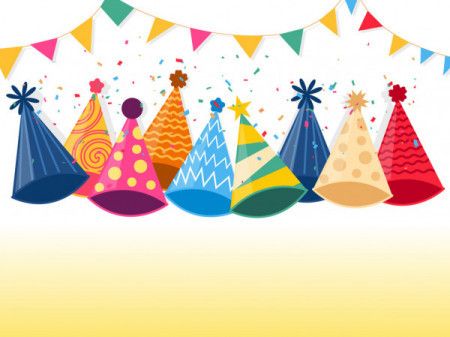 Set of colorful party hats vector
