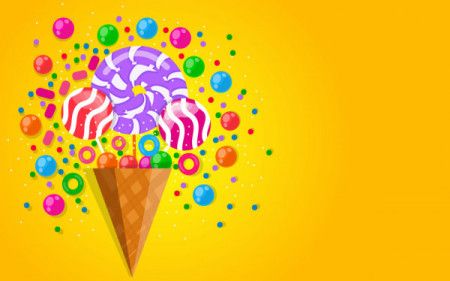 Sweet colorful candy poster background