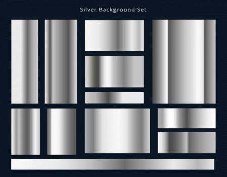 Metal Gradients Silver Panel Collection Vector