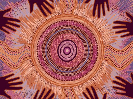Aboriginal dot hand painting