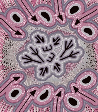Aboriginal art hunting concept