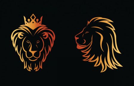 King lion head silhouette