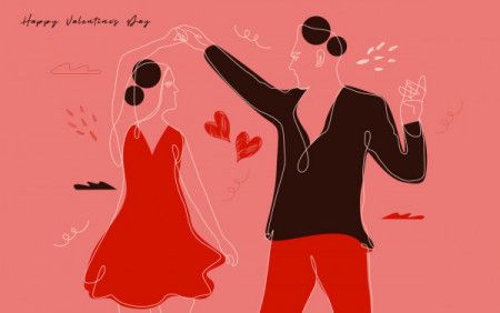 Dancing Couple Modern Illustration