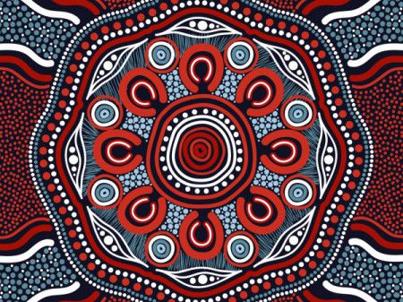 Aboriginal dot vector art background