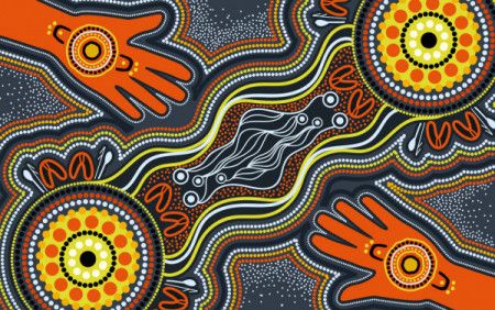 Aboriginal dot hand painting