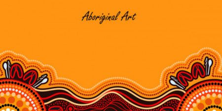 Yellow poster background with aboriginal artwork