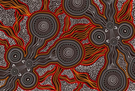 Connection lines aboriginal artwork