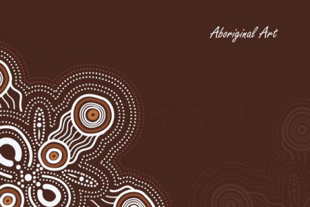 Aboriginal work on brown poster background