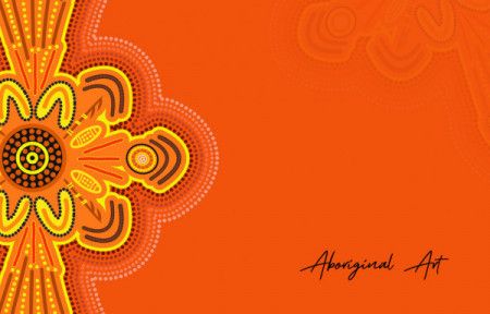 Poster template with aboriginal art