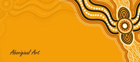 Yellow aboriginal art banner