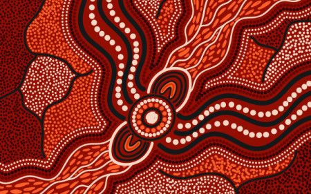 Aboriginal dot vector art background