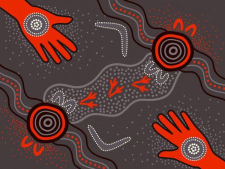 Aboriginal Hand Painting - Vector