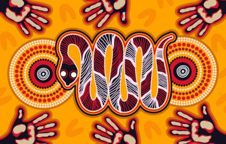 Snake aboriginal art background