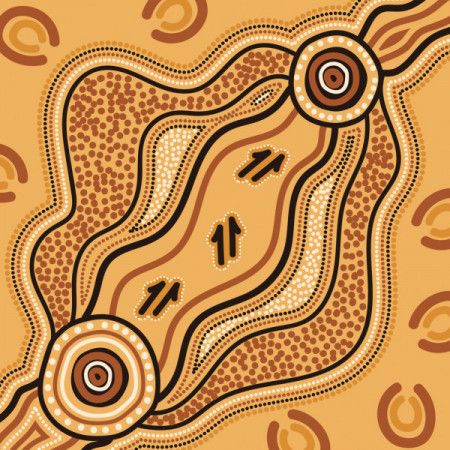 Kangaroo track aboriginal background