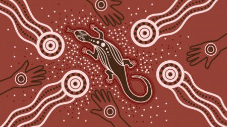 Aboriginal dot lizard art