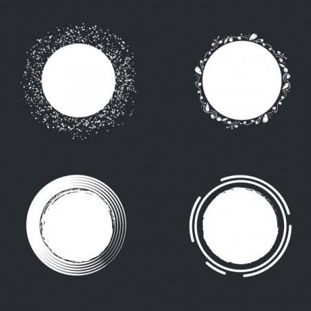 Vector scribble dots and floral circles