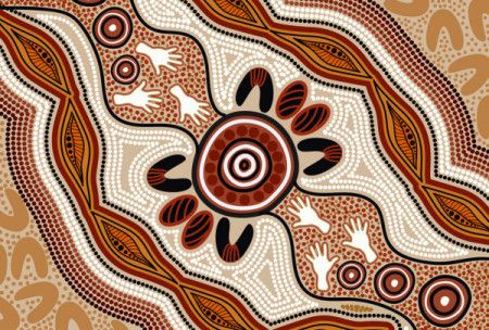 Aboriginal dot vector art background