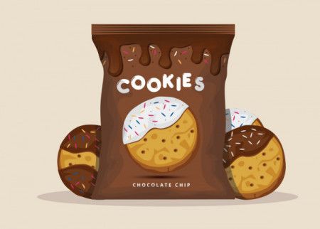 Chocolate cookies packaging design