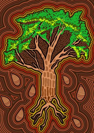 Boab tree with nut aboriginal art