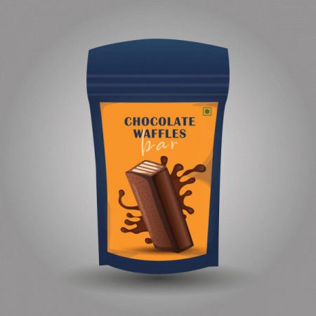 Chocolate waffles bar packaging template