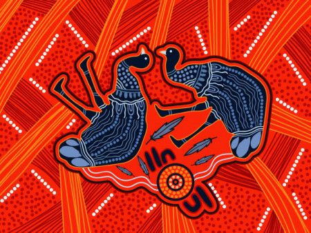 Emu aboriginal art background