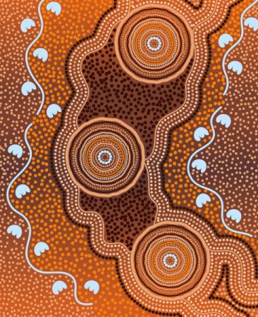 Dot design aboriginal vector background