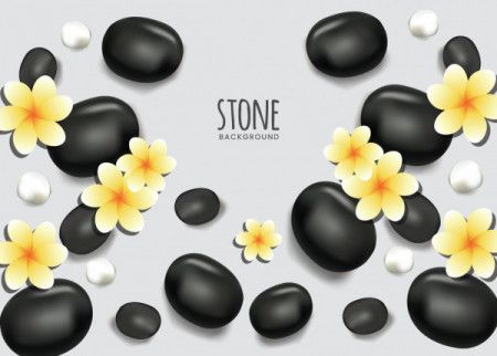 Black zen spa stones background