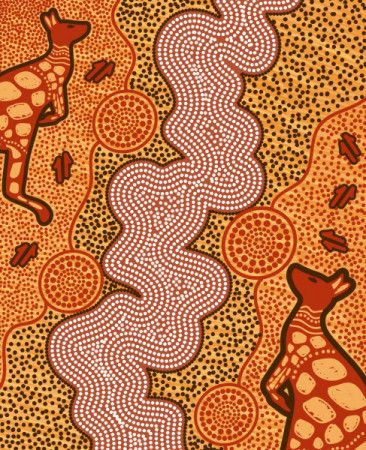 Kangaroo aboriginal art background