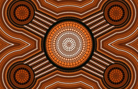 Aboriginal dot artwork - connection concept