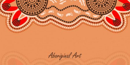 Banner background with aboriginal art