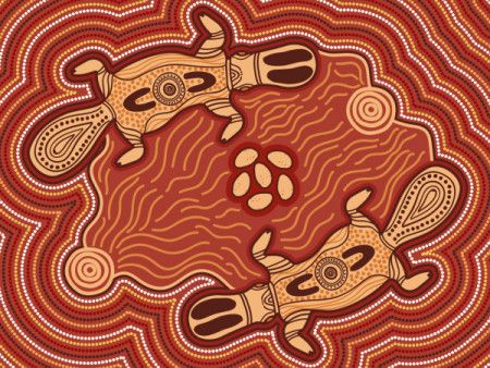 Aboriginal platypus art backgrond