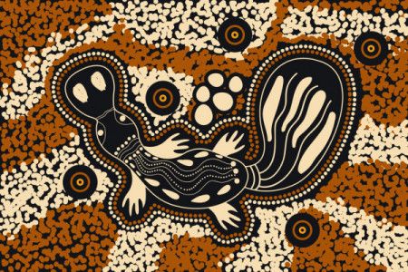 Platypus dot Painting - Aboriginal