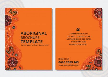 Brochure design with aboriginal art