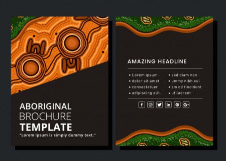 Event brochure template with aboriginal artwork