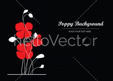 Red Poppy Flowers, Banner Background With Poppies - Vector Illustration