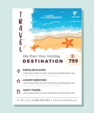 Summer travel and tourism flyer