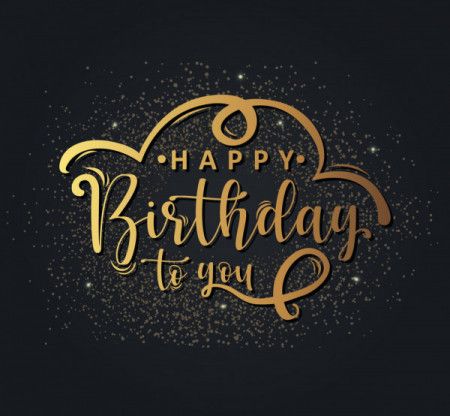 Happy birthday calligraphy design for greeting cards and invitation