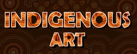 Indigenous art word with dot pattern
