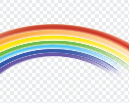 Abstract rainbow cartoon on transparent background